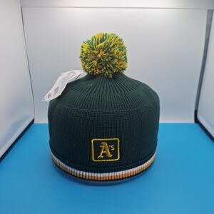 OAKLAND ATHLETICS A'S BEANIE SKULL GREEN MLB 100% Cotton Drew Pearson